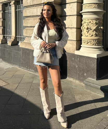 Botas vaqueras Lavinia beige