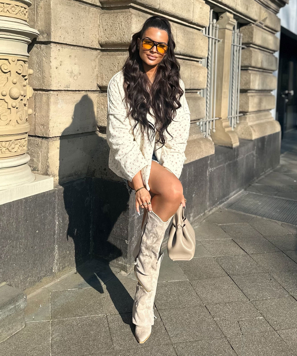 Botas vaqueras Lavinia beige