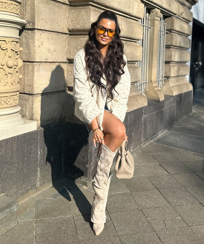 Botas vaqueras Lavinia beige
