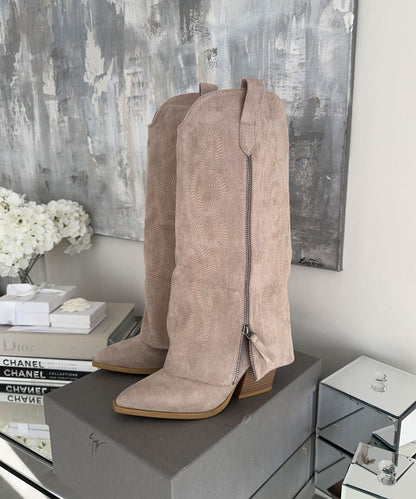 Botas vaqueras Lavinia beige