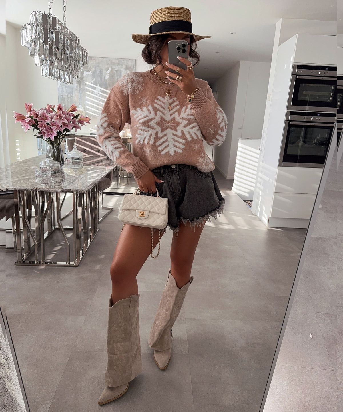 Botas vaqueras Lavinia beige