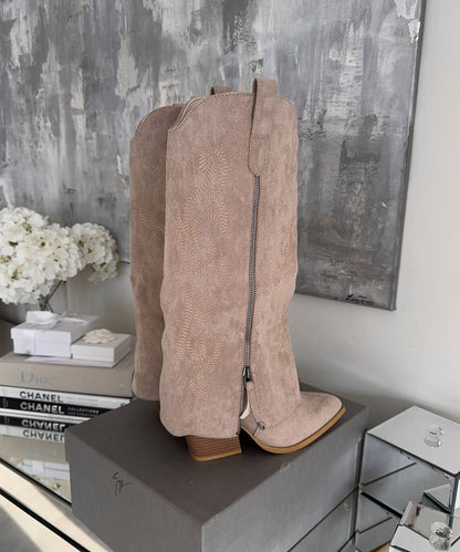 Botas vaqueras Lavinia beige