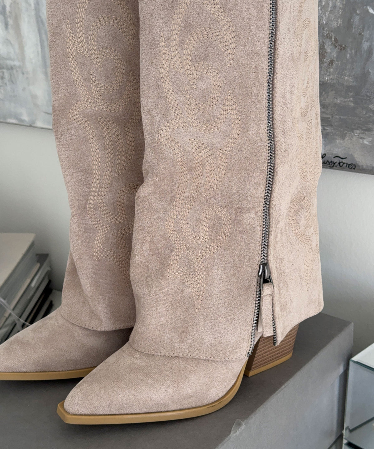Botas vaqueras Lavinia beige