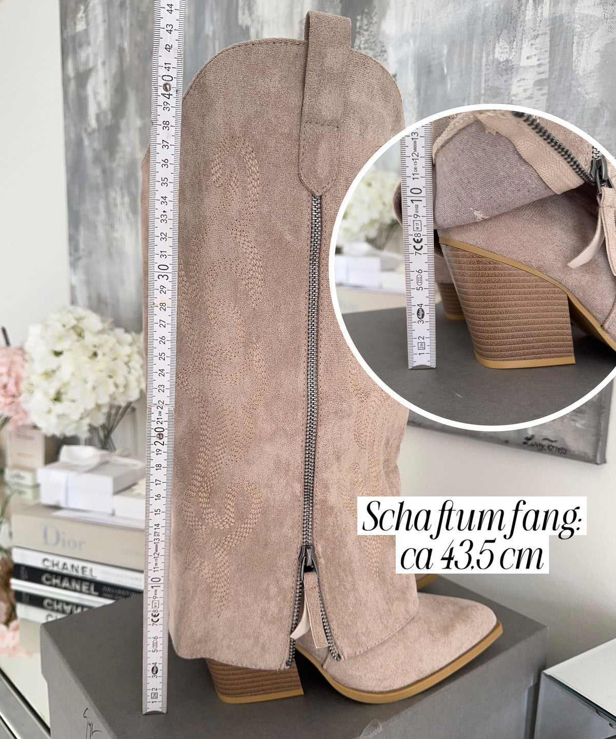 Botas vaqueras Lavinia beige