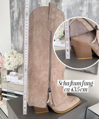 Botas vaqueras Lavinia beige