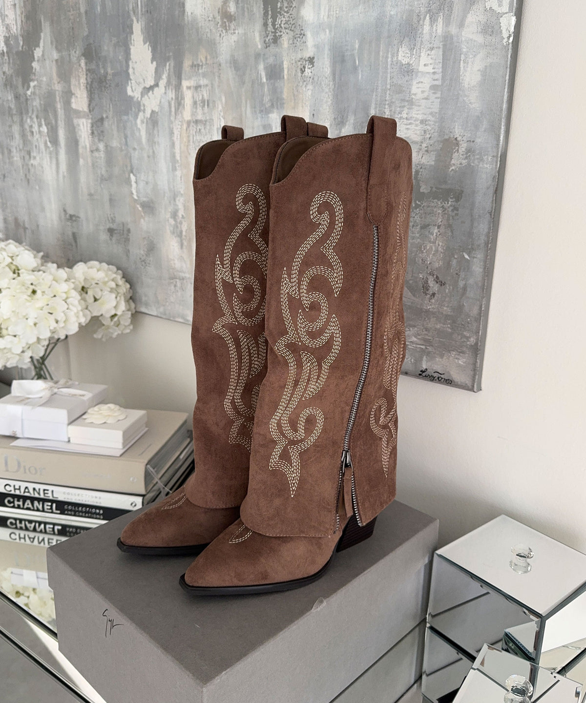 Botas vaqueras Lavinia marrón
