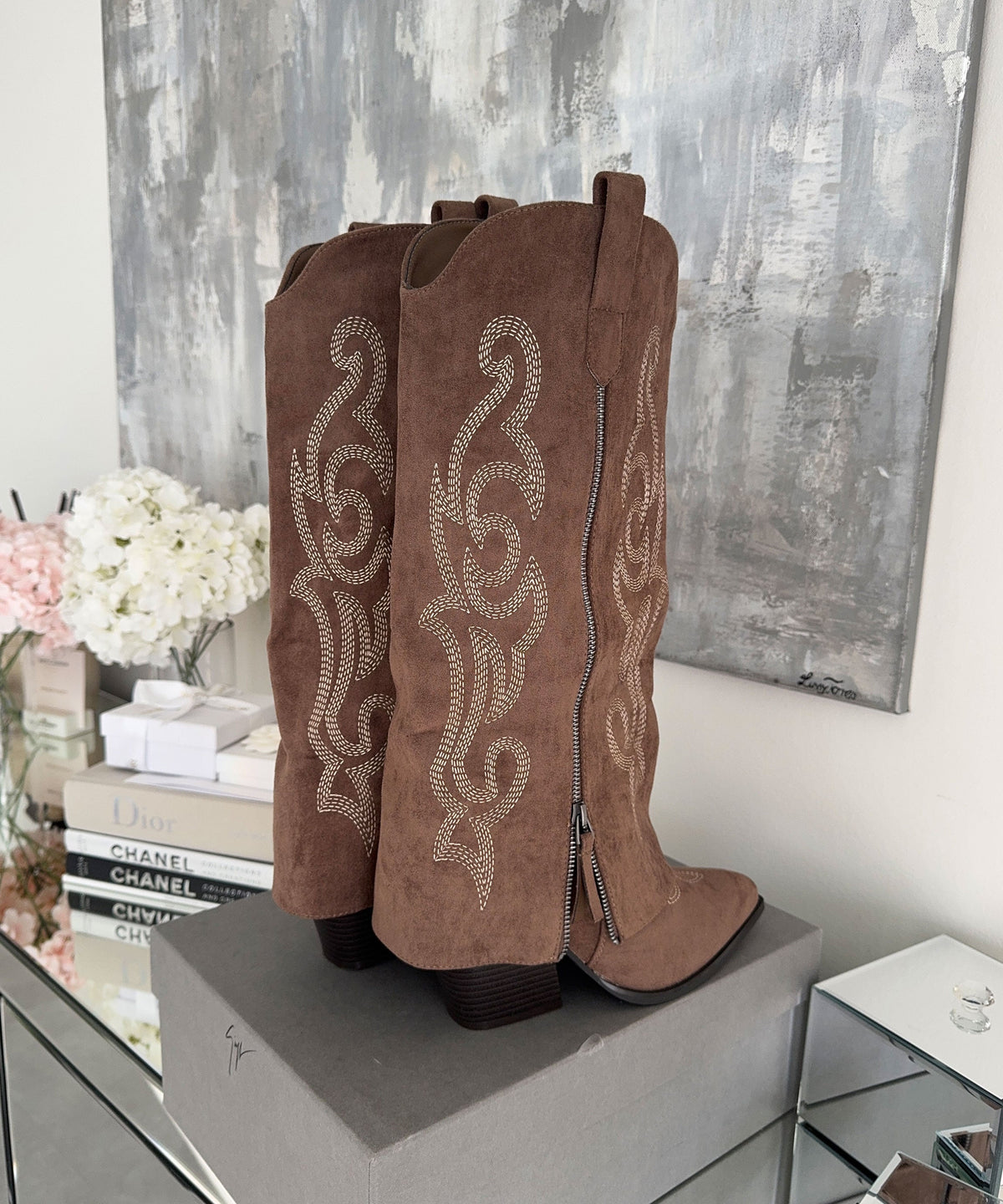Botas vaqueras Lavinia marrón