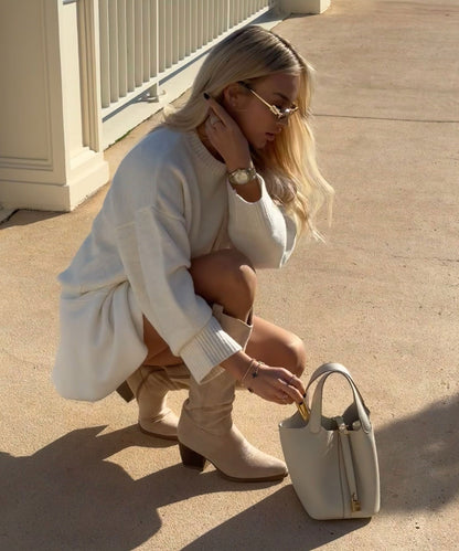 Botas cowboy Selenay beige altas
