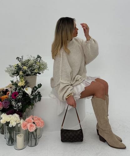 Botas cowboy Selenay beige altas