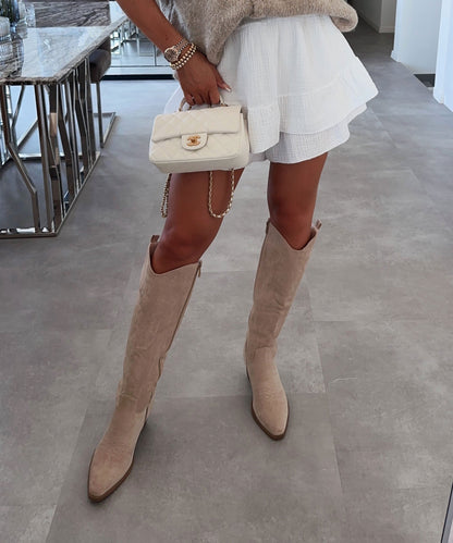 Botas cowboy Selenay beige altas