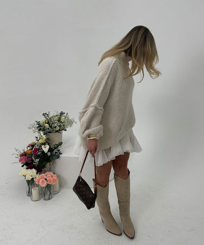 Botas cowboy Selenay beige altas