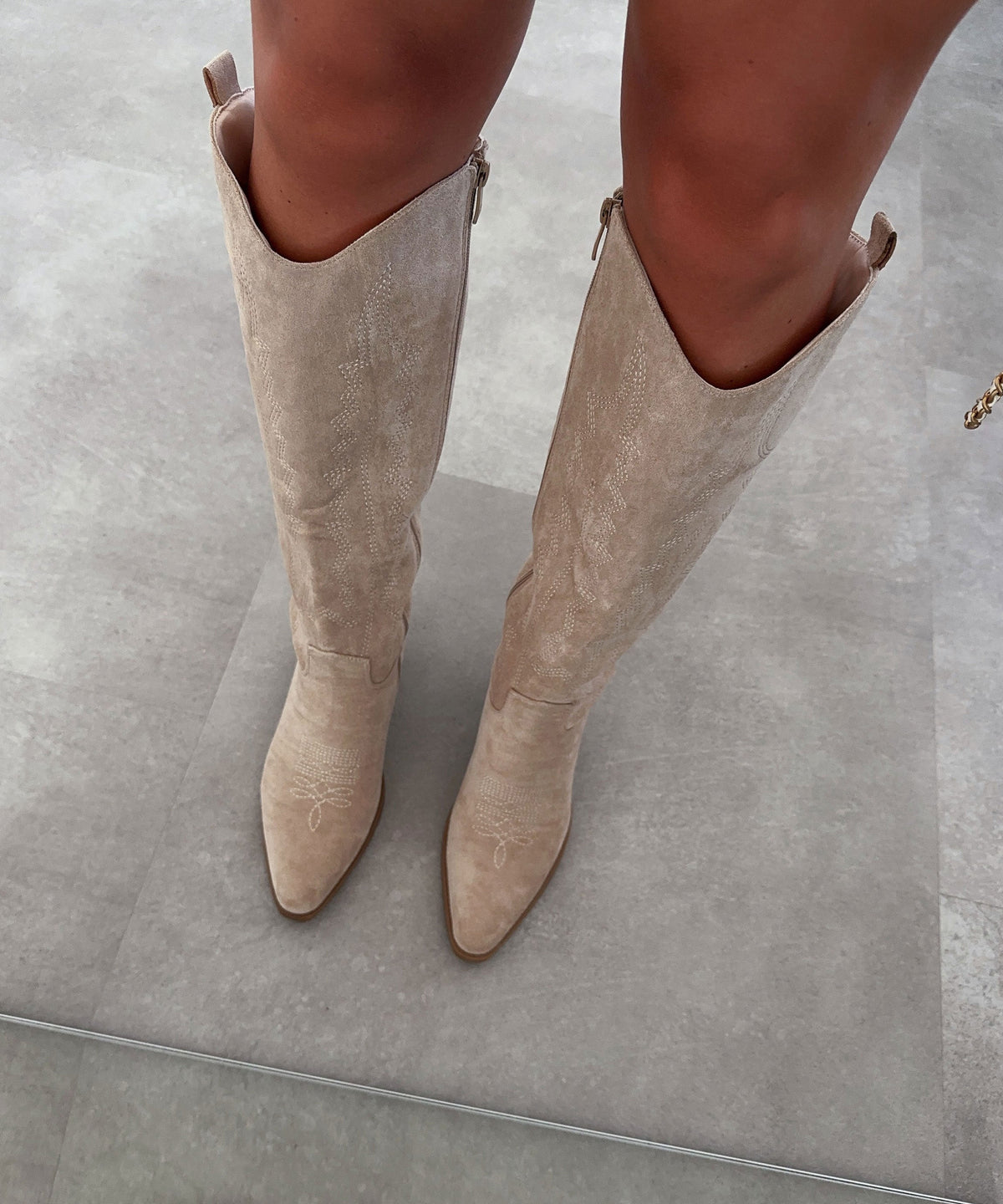 Botas cowboy Selenay beige altas
