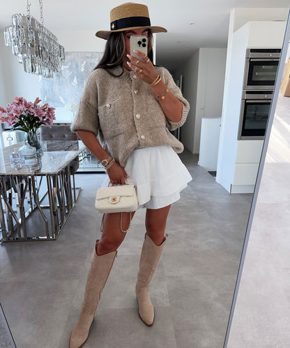Botas cowboy Selenay beige altas