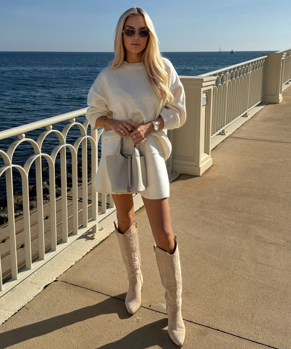 Botas cowboy Selenay beige altas