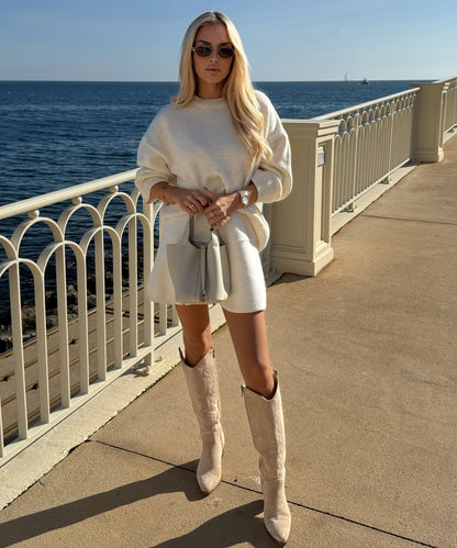 Botas cowboy Selenay beige altas