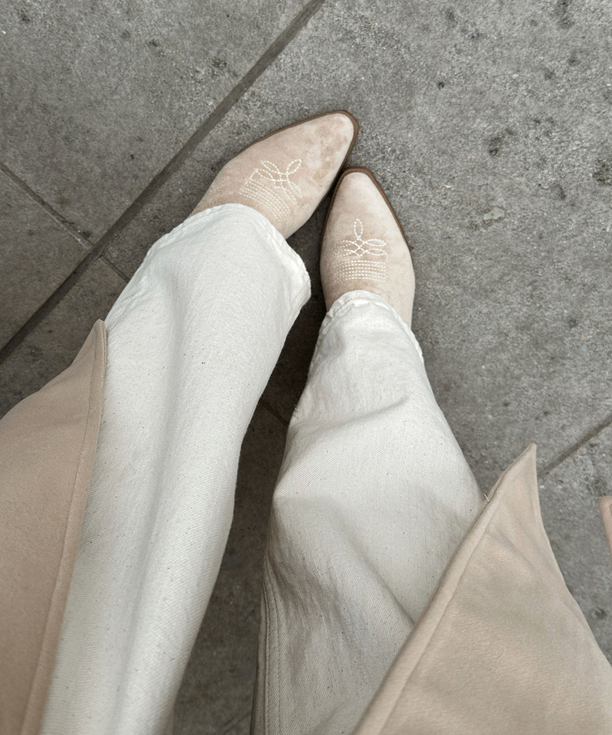 Botas cowboy Selenay beige midi