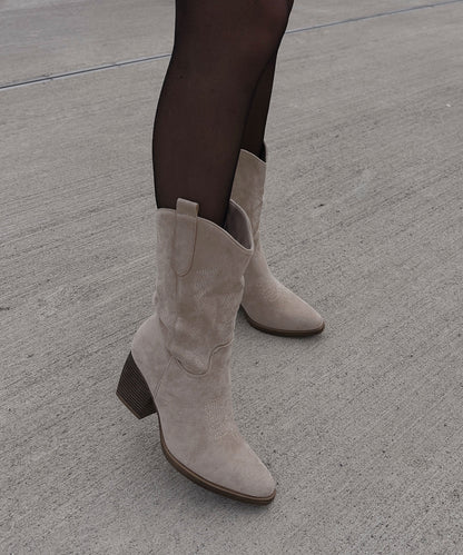 Botas cowboy Selenay beige midi