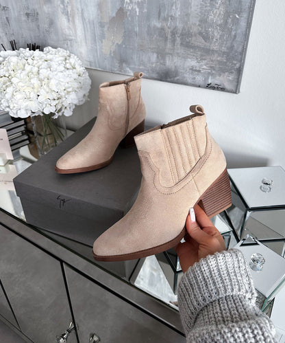 Botines cowboy Allie beige