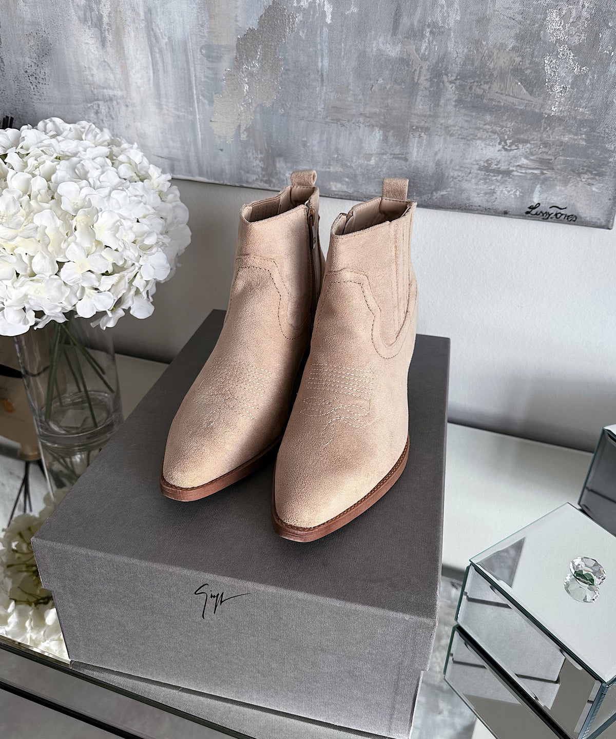 Botines cowboy Allie beige
