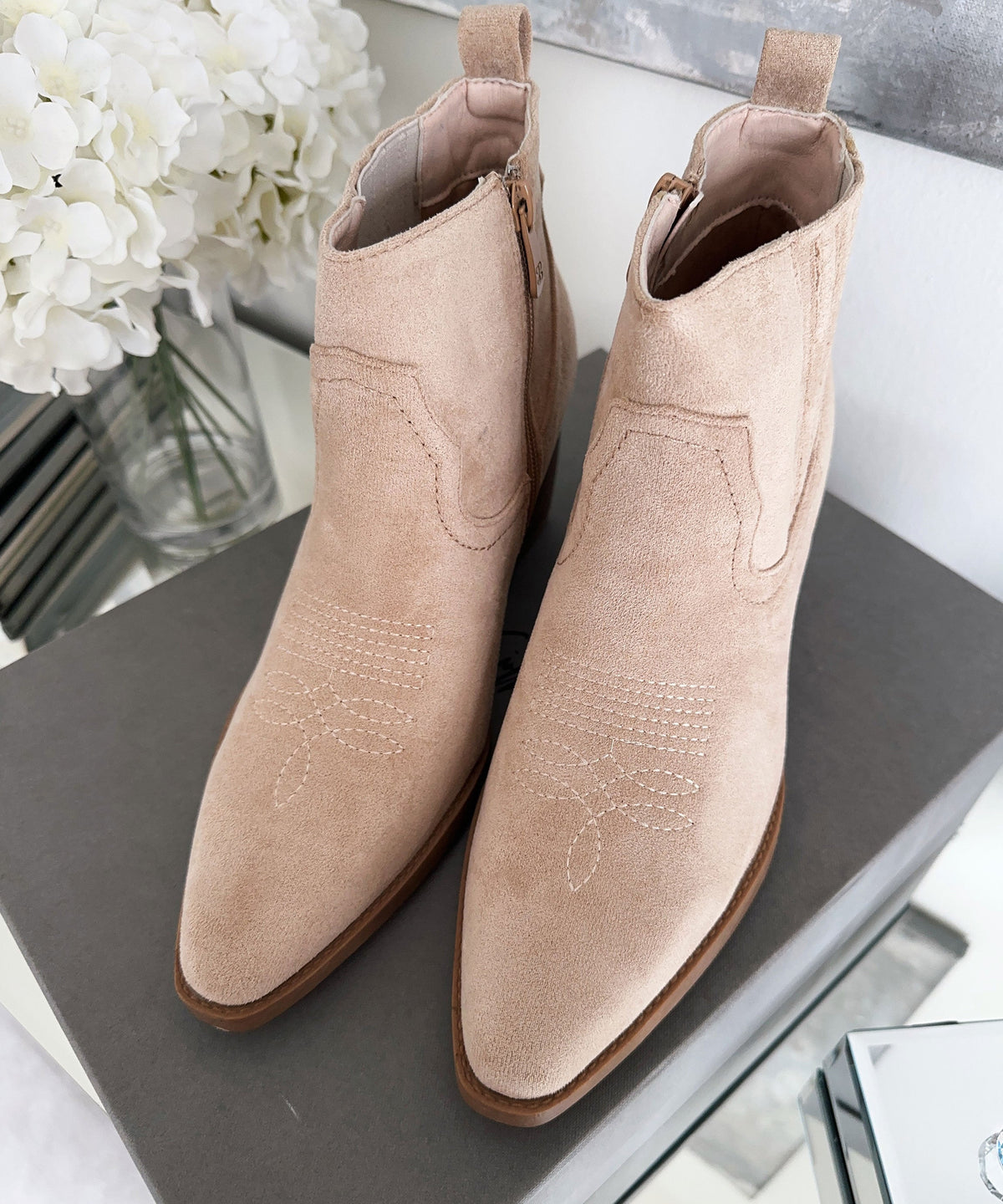 Botines cowboy Allie beige