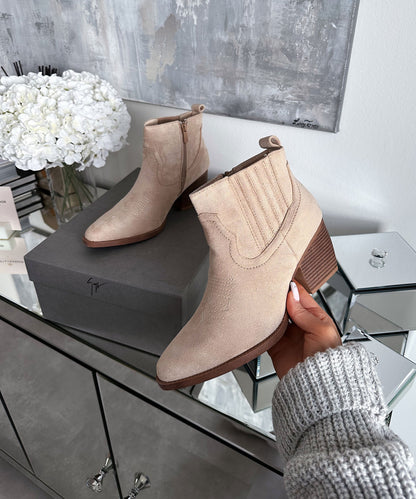 Botines cowboy Allie beige