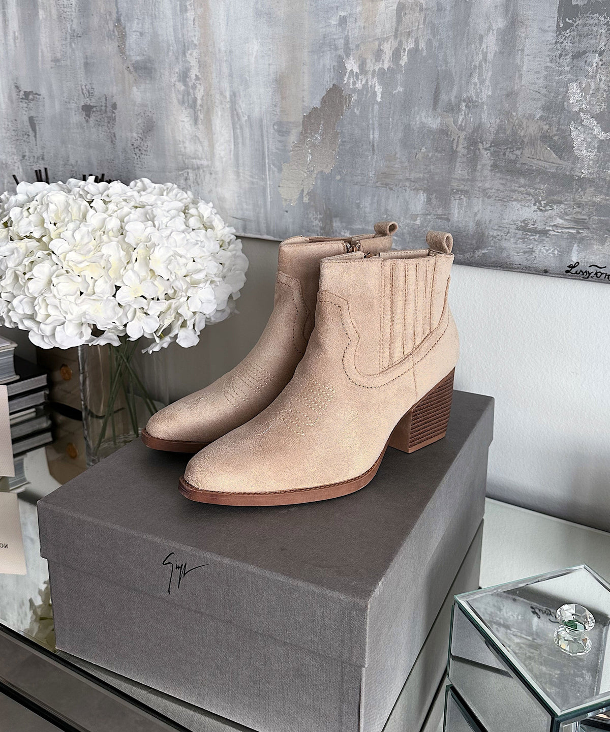 Botines cowboy Allie beige