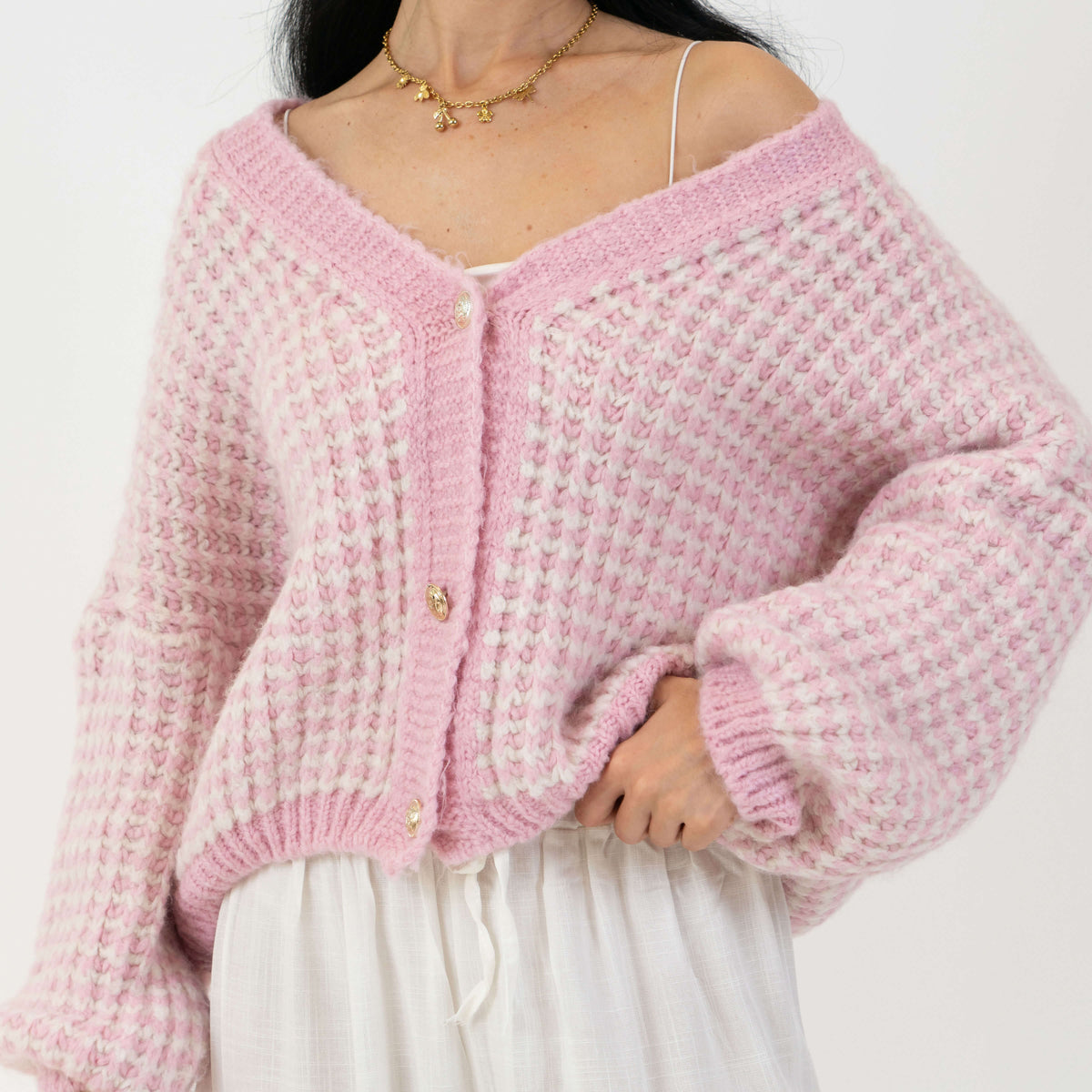 Oversized Waffle Knit Cardigan