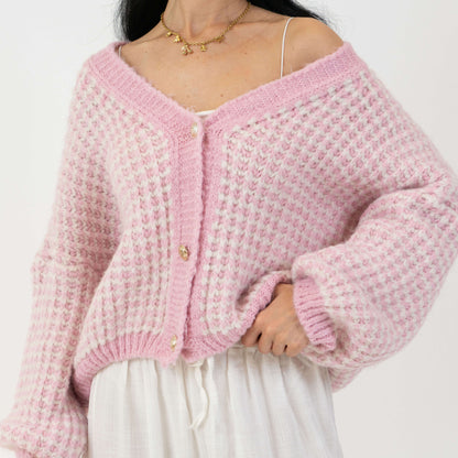 Oversized Waffle Knit Cardigan