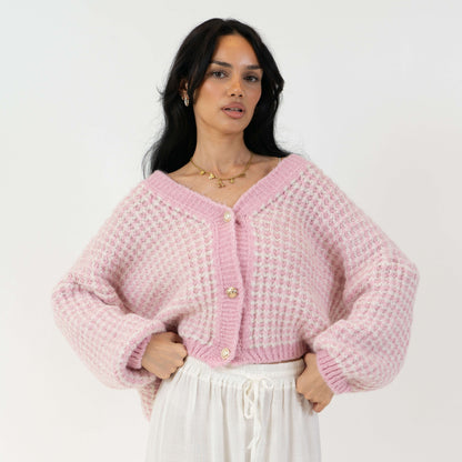 Oversized Waffle Knit Cardigan