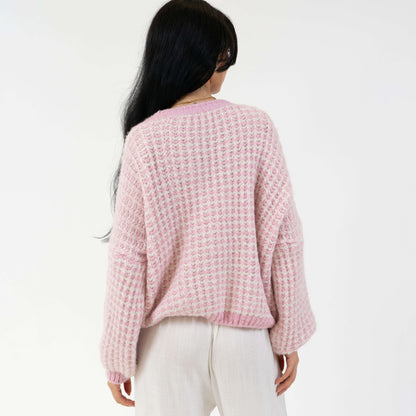 Oversized Waffle Knit Cardigan