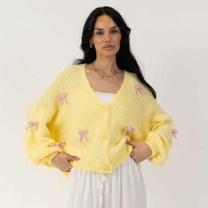 Oversize Mini Bow Cardigan