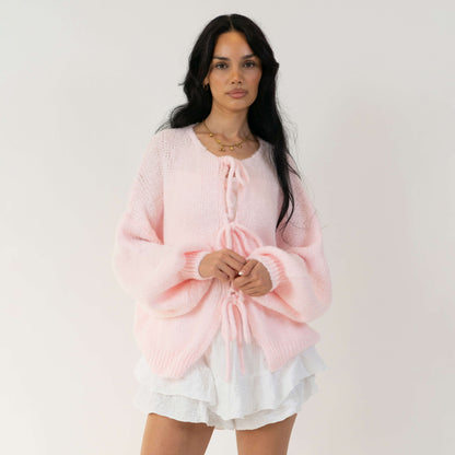 Oversized Cardigan with Bows
