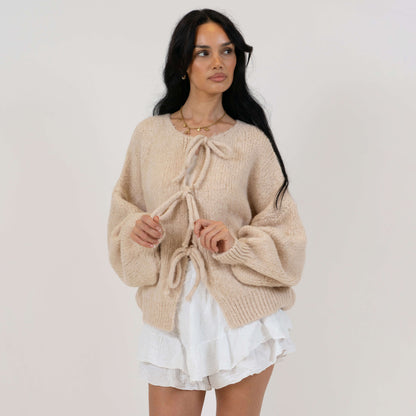 Oversized Cardigan with Bows