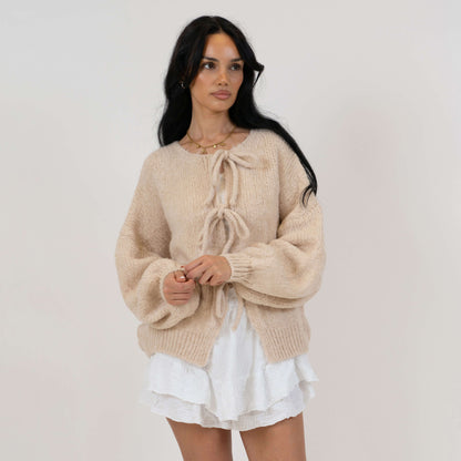 Oversized Cardigan with Bows