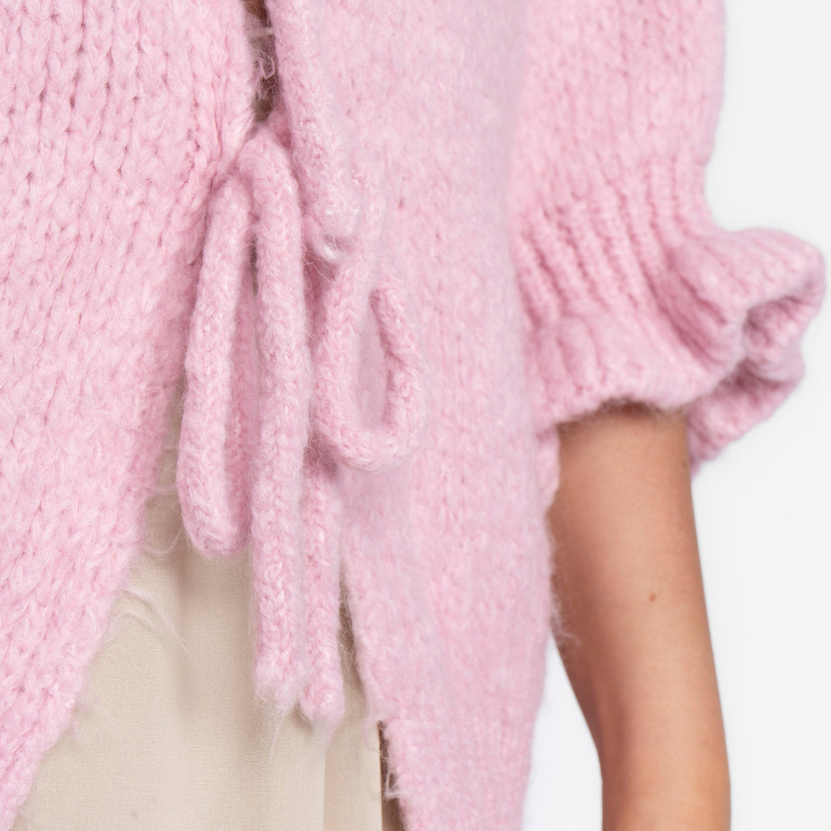 Oversized Tulip Cardigan with Bows