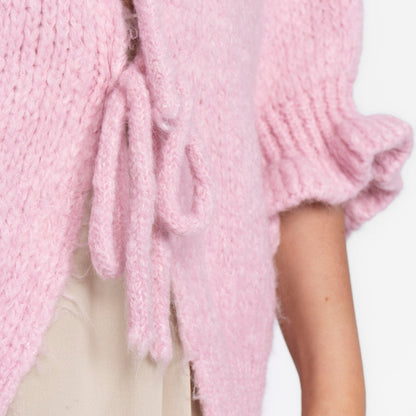 Oversized Tulip Cardigan with Bows