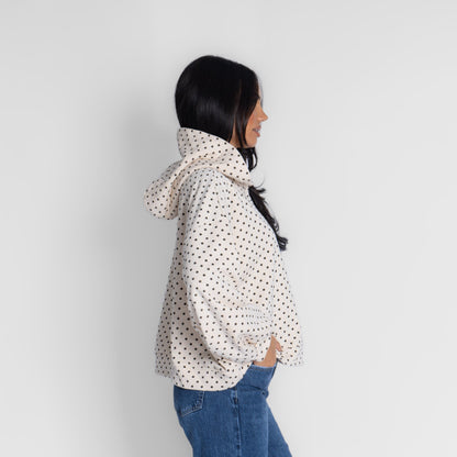 Sudadera con capucha de lunares