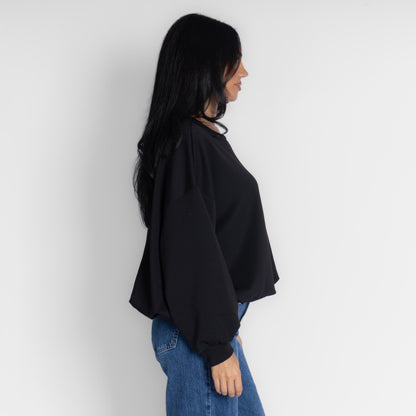 Suéter oversize con fruncido