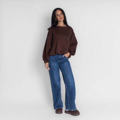 Suéter oversize con fruncido