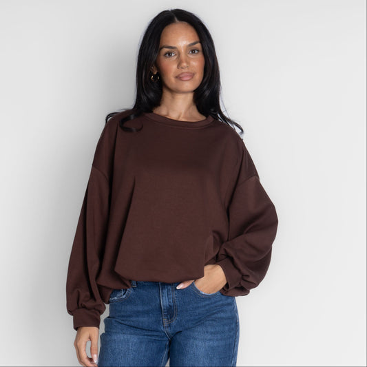 Suéter oversize con fruncido