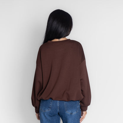 Suéter oversize con fruncido