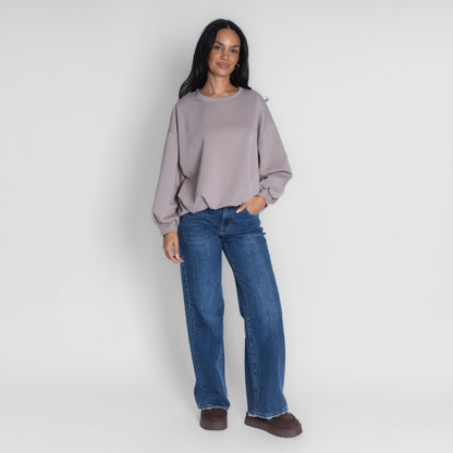 Suéter oversize con fruncido