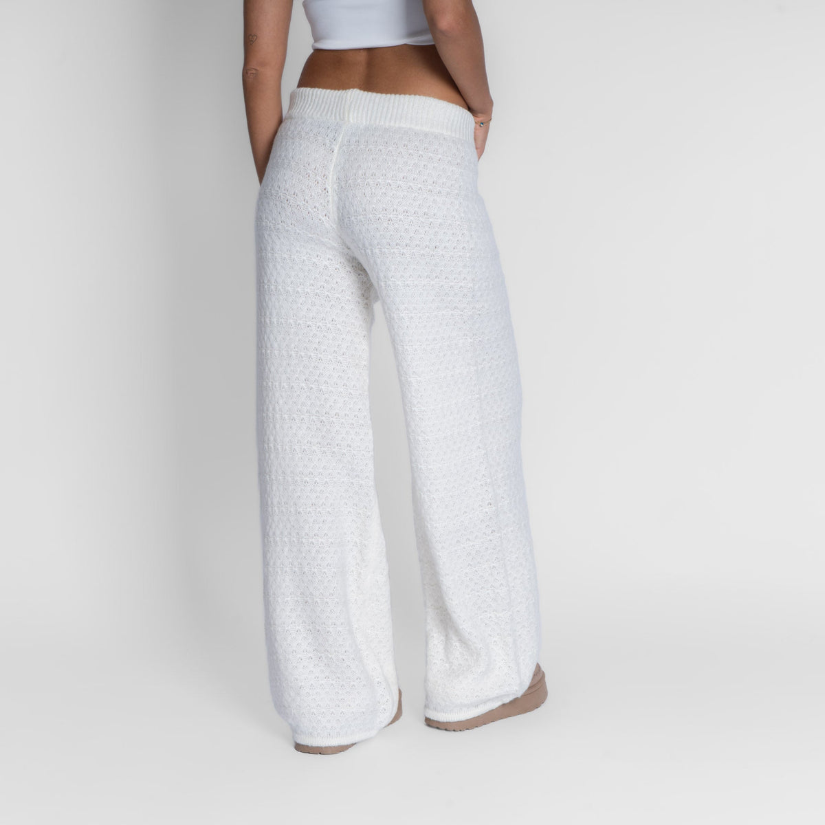Pantalones anchos de punto acogedores