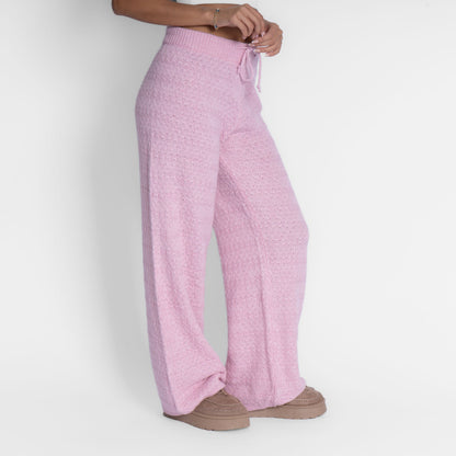Pantalones anchos de punto acogedores
