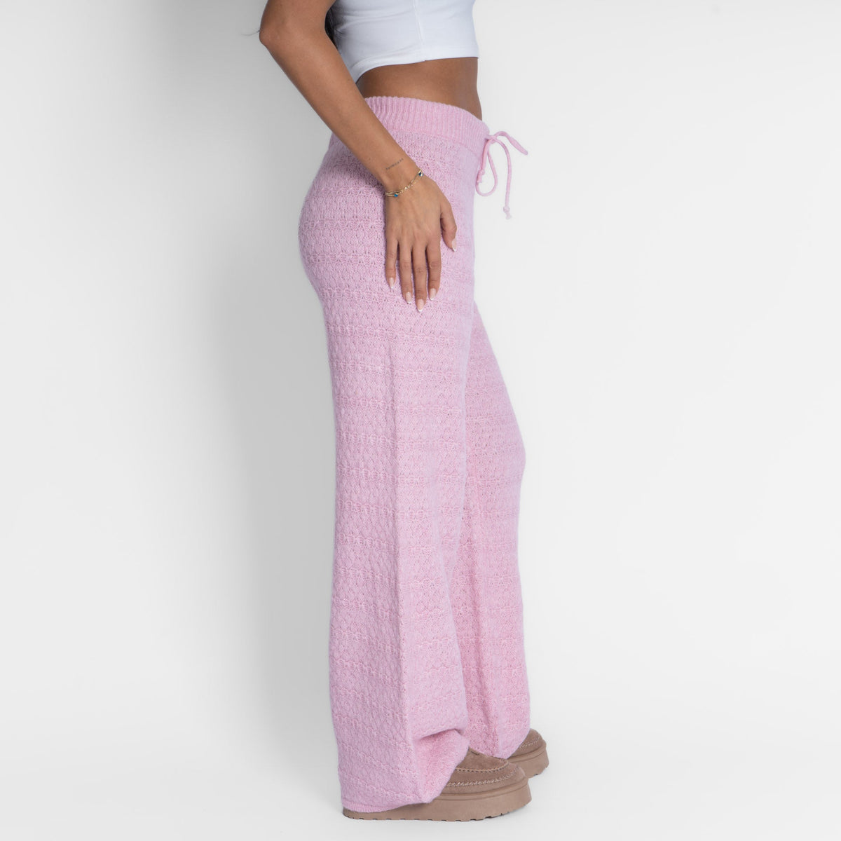 Pantalones anchos de punto acogedores