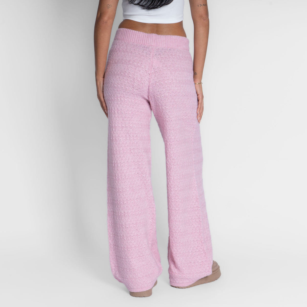 Pantalones anchos de punto acogedores