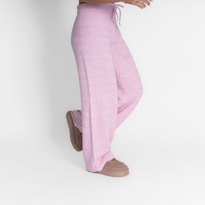 Pantalones anchos de punto acogedores