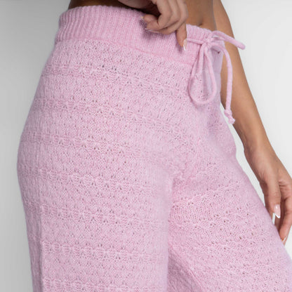 Pantalones anchos de punto acogedores