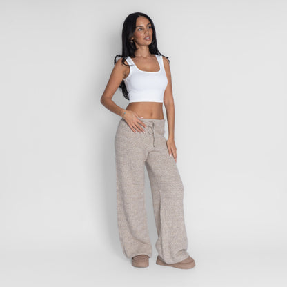 Pantalones anchos de punto acogedores