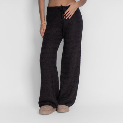 Pantalones anchos de punto acogedores
